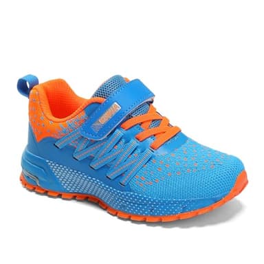 KUBUA Kids Sneakers for Boys Girls Running Tennis Shoes Lightweight Breathable Sport Athletic Blue Orange A Size US 13 Little Kid - Image 6