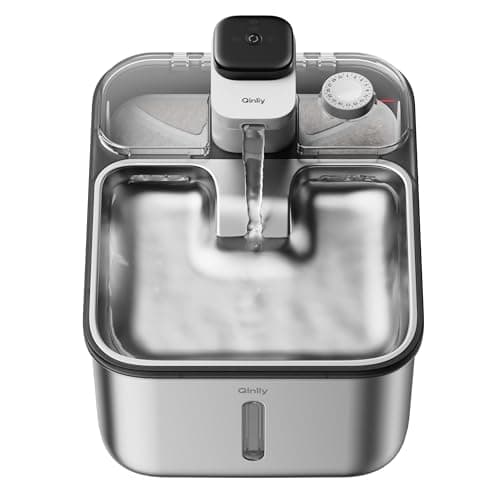 Stainless Steel Cat Water Fountain Wireless for Cats Indoor, 3.6L/123oz Automatic Metal Dog Water Dispenser,Cordless Battery Operated Pet Drinking Fountain,Rechargeable Waterer with Motion Sensor - Image 1