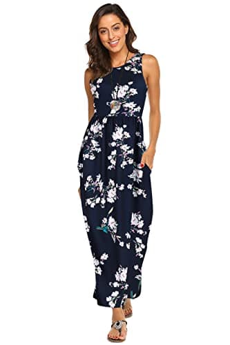 Hount Summer Dresses for Women 2025 Floral Print Boho Maxi Beach Boho Sun Dress Large - Image 2
