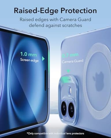 ESR for iPhone 16 Plus Case, Compatible with MagSafe, Camera Protection, Shockproof Thin Cover, Resists Yellowing Scratches, Magnetic Phone Case for iPhone 16 Plus, Zero Series, Frosted Blue-MagSafe - Image 6
