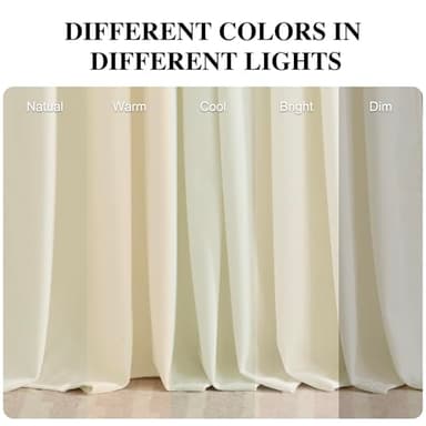 RYB HOME White Velvet Curtains 96 inches Long, Room Darkening Opaque Plush Velvet Drapes Thermal Insulated Privacy Window Treatment for Bedroom Living Room, Ivory, W52 x L96 inches, Set of 2 Panels - Image 7