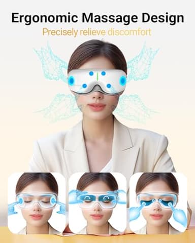 Comfytemp Eye Massager with Heat, Birthday Gifts for Mom Wife Women Men Dad, FSA HSA Eligible Smart Heated Mask Massager with Music for Migraine, Eyes Fatigue, Puffiness, and Dryness Relief - Image 4