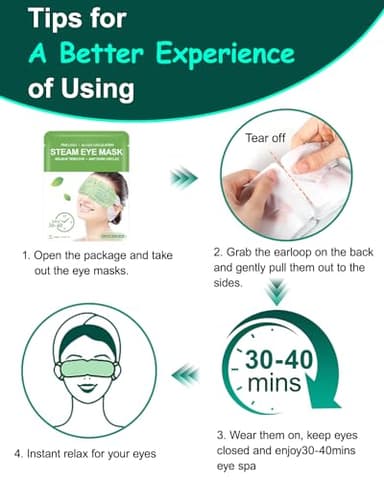 16 Packs Steam Eye Masks for Dry Eyes, Self Heating Warm Compress for Eyes Fatigue & Puffiness Relief, Disposable Heated Eye Mask Travel Essentials, Spa Relaxation Set for Women Christmas, Unscented - Image 7