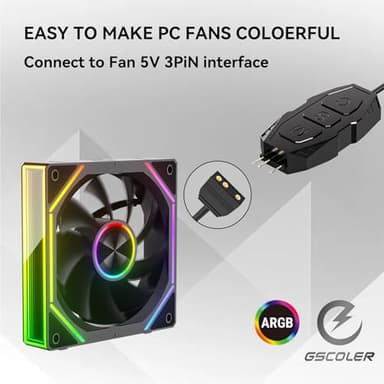 ARGB Controller Kit, GSCOLER RGB PC Fan Controller with 21 Key Remote Control, Multiple Lighting Modes Control for Computer Case Fan, Air Cooler, Liquid Cooler, LED Light Bar (SATA Power) - Image 7