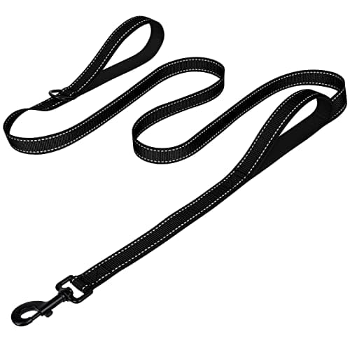 Joytale Dog Leash Heavy Duty for Large Dogs That Pull, Double Handle for Traffic Control, Double-Sided Reflective Leashes for Large Medium Dogs Night Safety, 6FT, Black - Image 1