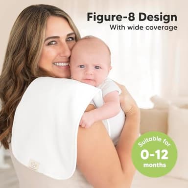 Organic Burp Cloths Baby Boy & Girl - 5-Pack Super Absorbent Cotton Burping Cloths for Babies, Soft & Plush Newborn Spit Up Rags, Infant Towels for Milk Spit Up, Unisex, Large 21" x 10" (Soft White) - Image 3