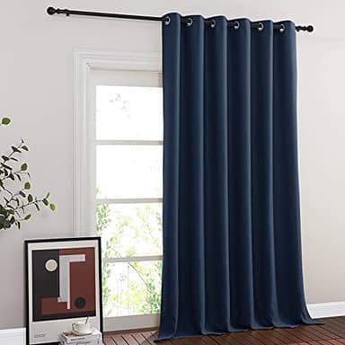NICETOWN Navy Blue Blackout Room Divider Curtains 144 inch Length, Grommet Energy Saving Thermal Drapes Sound Reducing Window Treatments for Living Room, 1 Panel, W80 x L144 - Image 2