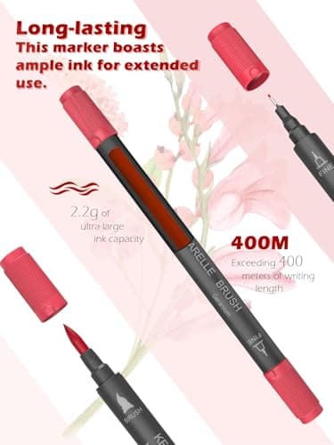 KEMYR Markers for Adult Coloring Books: 80 Color Dual Tip Fine & Brush Pens - Water-Based Coloring Marker for Adults Drawing Sketching Bullet Journal Writing Lettering No bleeding - Image 7