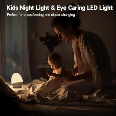 ZUZUKID Touch Egg Night Light for Baby Nursery, Rechargeable Portable Kids Nightlight Lamp with 1-6H Feeding Timer, 3 Color Temperatures Dimmable, Ideal for New Moms of Toddlers - Image 7