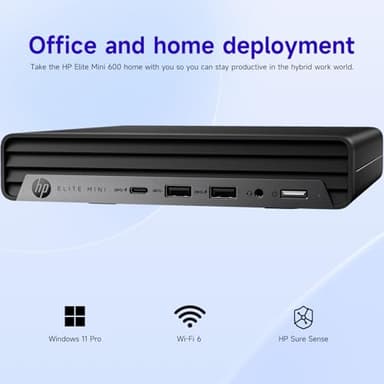 HP Elite 600 Mini Business Desktop, 13th Gen Intel 14-Core i5-13500T, 32GB DDR5 RAM, 1TB SSD, RJ-45, Wi-Fi 6, DP Port, HDMI, Win 11 Pro, Black, Bundle with UC310 64GB USB Flash Drive Retail White - Image 6