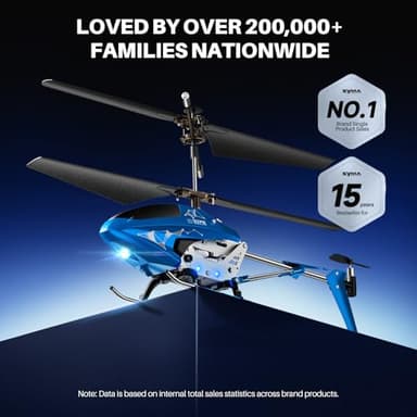 SYMA Remote Control Helicopter, S107H-E Aircraft with Altitude Hold, One Key take Off/Landing, 3.5 Channel, Gyro Stabilizer and High &Low Speed, LED Light for Indoor to Fly for Kid and Beginner Blue - Image 8