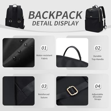 Women Laptop Backpack with Separate Laptop Compartment Fits 15.6 Inch Notebook Casual Daypack for Work Travel College Backpack Book Bags - Image 4