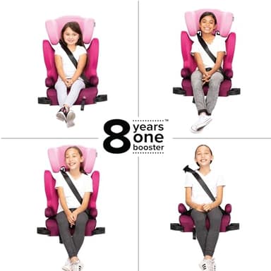 Diono Cambria 2 XL, Dual Latch Connectors, 2-in-1 Belt Positioning Booster Seat, High-Back to Backless Booster, Space and Room to Grow, 7 Headrest Positions, 8 Years 1 Booster Seat, Pink - Image 5