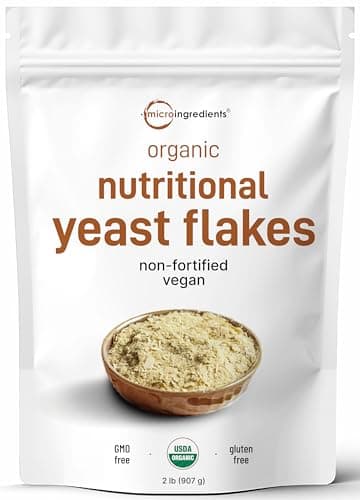 Organic Non-Fortified Nutritional Yeast Flakes, 2 Pounds (32oz) | Rich in Vegan Protein, B Vitamins & Beta-glucans | Keto Friendly, Dairy Free Cheese Substitute, Non-GMO, Gluten Free - Image 1