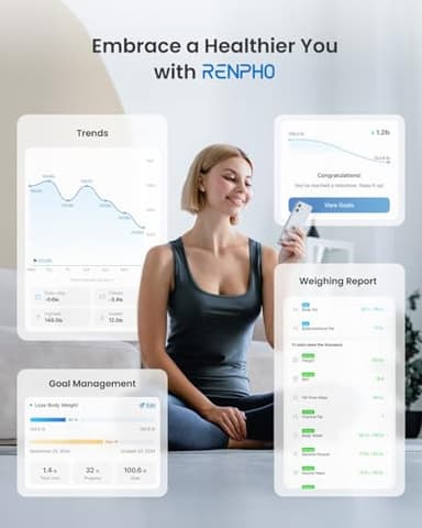 RENPHO Smart Scale for Body Weight, Digital Bathroom Scale BMI Weighing Bluetooth Body Fat Physician Scale, Body Composition Monitor Health Analyzer with Smartphone App, 400 lbs - Elis 1 - Image 4