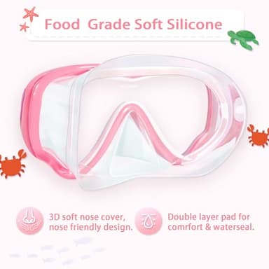 Freela Kids Mask Swim Goggles Swimming Goggles for 6-14 4-7 8-12, Kids Swim Goggles with Nose Cover Anti Fog Clear View Snorkeling Gear Mask Youth Girls Boys Junior Water Pool Beach Open Water Glasses - Image 6