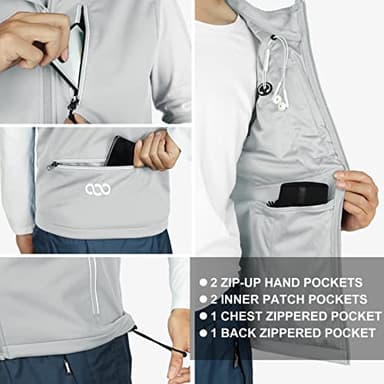 33,000ft Men's Windproof Lightweight Golf Vest Outerwear with Pockets, Softshell Sleeveless Jacket for Running Hiking Sports - Image 6