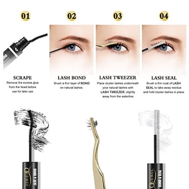 QUEWEL Lash Clusters Bond & Seal - Black Lash Glue for DIY Eyelash Extensions, Strong Hold & Waterproof - Image 8