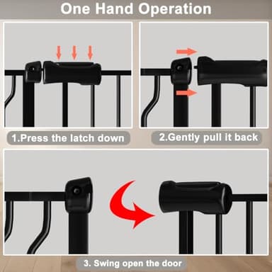 Fairy Baby Extra Wide Baby Gate 48-53 Inch Wide, Walk Through Pressure Mounted No Drill, Long and Large Tension Gate for Pet and Kids, Black - Image 3