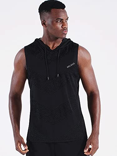 NELEUS Men's Workout Tank Tops Sleeveless Running Shirts with Hoodie,5098,3 Pack,Black/Grey/Olive Green,L - Image 4