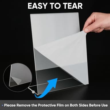 TICONN 8.5 x 11 Acrylic Sign Holder, L Shape Clear Sign Stand for Displaying, Plastic Paper Holder for Office, Store, Restaurant (Vertical 3 Pack) - Image 5