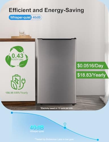 Upright Freezer, 3.2 Cu Ft Mini Small Freezer for 1-2 People, Portable Compact Freezer with 3 Plastic Baffles, 4D Cooling & 40dB Ultra-Quiet, Fast Freeze (-13°F) - Silver - Image 3