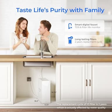 Waterdrop X8-Basic Reverse Osmosis System, NSF/ANSI 42&58&372 Certified, 800 GPD Tankless RO Water Filter, 9-Stage Filtration Undersink RO Filtration System, 2:1 Pure to Drain, Reduce PFAS, BPA Free - Image 7