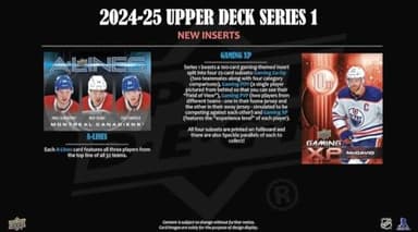 2024-2025 Upper Deck Series One Hockey NHL Trading Card Blaster Box (1 Young Guns Rookie Card and 1 Blaster Exclusive Green Dazzler Card! Per Box) - Image 5