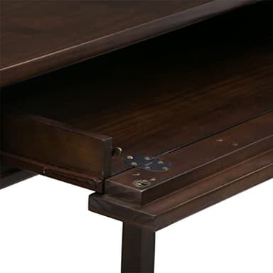 SIMPLIHOME Warm Shaker Desk - 48-Inch Wide Solid Wood Writing Desk in Tobacco Brown, Transitional Home Office Computer Table for Workspace or Study with Flip-Down Keyboard Tray and 2 Drawers - Image 9