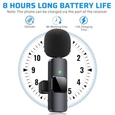 Dual Wireless Lavalier Microphone for iPhone, iPad - Perfect for Video Conferencing, Recording, and Live Streaming - Image 5