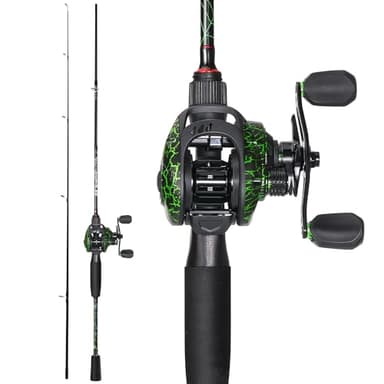 Sougayilang Spinning & Casting Fishing Rod Reel Combos, 2 Pc Sensitive Rod with Stainless Steel Guides for Freshwater Fishing- Casting 6'0" with Right Reel - Image 3