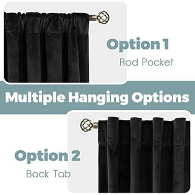 BGment Halloween Black Velvet Blackout Curtains for Living Room, 84 inches Long Thermal Insulated Curtains Noise Reduce Back Tab and Rod Pocket Luxury Panels for Bedroom, 2 Panels, 60 x 84 Inch - Image 2