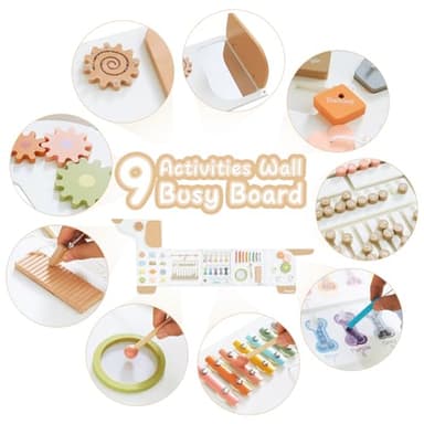 Beright Dog Activity Wall Busy Board Panels, Montessori Sensory Toys, Toddler Learning Activity Center, Perfect for Toddler Playroom & Children's Daycare, White - Image 6