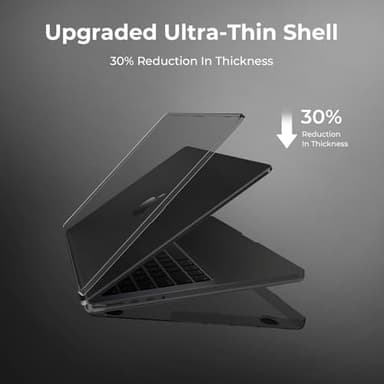 EooCoo Case Compatible with MacBook Pro 14 inch 2025 2024-2021 M4 M3 M2 M1 Pro Max Chip, Hard Shell Cases with Keyboard Cover, Screen Protector - Crystal Black - Image 3