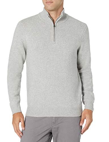 Amazon Essentials Men's Long-Sleeve Soft Touch Quarter-Zip Sweater, Light Grey, X-Large - Image 2