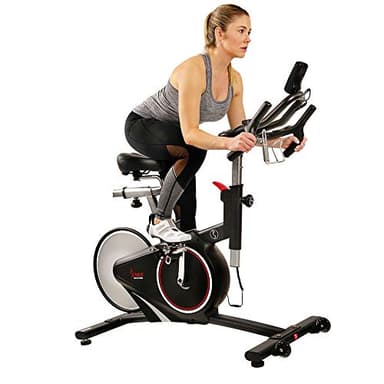 Sunny Health & Fitness Magnetic Rear Belt Drive Indoor Cycling Exercise Bike with RPM Cadence Sensor - SF-B1709, Black - Image 1