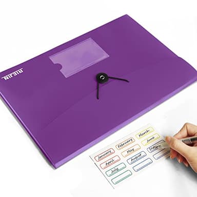 Accordian File Organizer 7 Pocket Expanding File Folder with Labels, Plastic Expandable File Folder for Documents Letter Size A4 Papers - Purple - Image 4