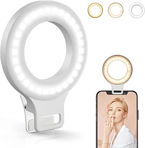 Clip on Ring Light, Kimwood Rechargeable 60 LED Selfie Ring Light for Phone, Laptop, Tablet (3 Models, 5 Level Brightness) - Image 1