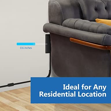 LIDER Flat-Face Outlet Extender with 3 Receptacles, Ultra-Thin Wall Plate Plug with Cord Extender and 3-Outlet Power Strip, 3ft Cord, LWE3-315-BK2P, ETL-Listed, Black, 2 Pack - Image 5