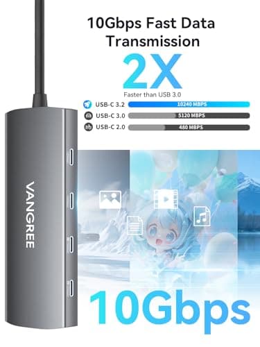 USB C Hub with Dual 4K@60Hz Displayports, 2 USB-A & 2 USBC 3.2 10Gbps Ports, 1Gbps Ethernet, 100W PD, SD/TF, USB C Splitter Docking Station for MacBook Pro/Air, iMac, iPad Pro, XPS, Thinkpad, Surface - Image 3