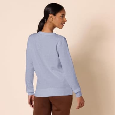 Amazon Essentials Women's Fleece Crewneck Pullover Sweatshirt (Available in Plus Size), Indigo Blue Heather, Medium - Image 3
