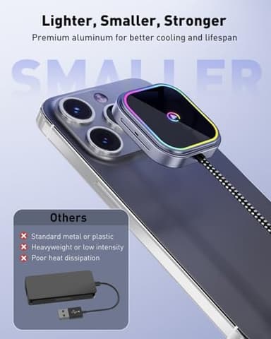 FAHREN 2-in-1 Wireless Carplay Adapter for iPhone & Android, Mini Apple Carplay Dongle & Android Auto Adapter Audio Reactive Lighting Design, Bluetooth Connection, with USB Type-A & Type-C - Image 6