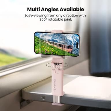 2 Pack Klearlook Universal Airplane Phone Holder, 360° Rotatable Phone Mount for Airplane Tray Table & Desk, Hands-Free Adjustable Phone Stand for Flight Essentials Must Have Accessories - Image 3