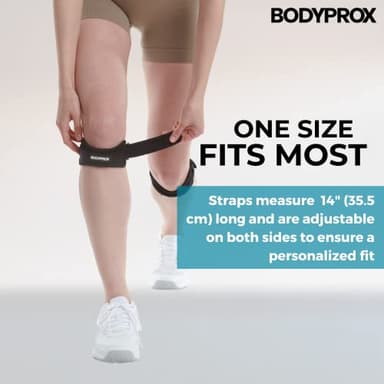 Bodyprox Patella Tendon Knee Strap 2 Pack, Knee Pain Relief Support Brace Hiking, Soccer, Basketball, Running, Jumpers Knee, Tennis, Tendonitis, Volleyball & Squats - Image 3