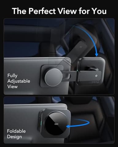 ESR for MagSafe Car Mount Charger, Foldable Dashboard Magnetic Wireless Car Charger, for MagSafe Charging,Tesla Touchscreen Car Phone Holder for iPhone 17/16/15/14/13/12, S25, Pixel 10, Strong Magnets - Image 7