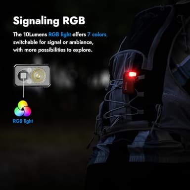 WUBEN G5 Rechargeable EDC Flashlight, 400 Lumens Dual Light Sources Mini Flashlight with RGB Light, Portable Flat Pocket Flashlights, Magnetic Keychain Flashlight for Outdoor Home Emergencies (Black) - Image 5