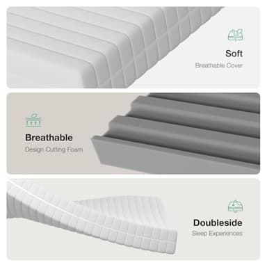 Novilla 8 Inch Twin Mattress, Double Side Twin Foam Mattress in a Box with Breathable Cooling Cover for Pressure Relief,Flippable Mattresses with Air Zone,CertiPUR-US Certified - Image 4