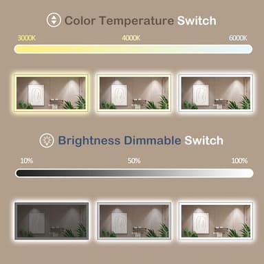 ISTRIPMF 72x32 Inch LED Bathroom Mirror with Black Frame, Backlit and Front Lighted Bathroom Mirrors for Wall, Anti-Fog, Dimmable, Memory, Shatterproof, LED Vanity Mirror for Bathroom - Image 4