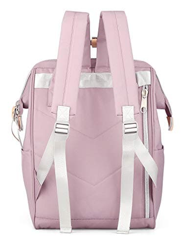 Himawari Laptop Backpack, Stylish Eco-Friendly Canvas, 11"x16"x6.3", Large Capacity, Multi-Functional with USB Port, Padded Back Panel, Adjustable Shoulder Straps - Image 5