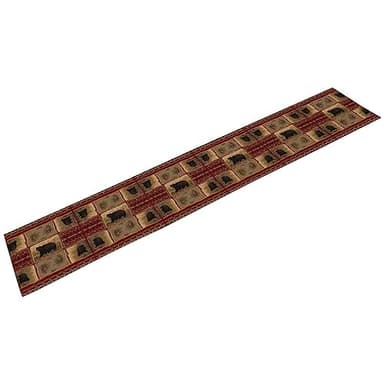 Rustic Bear Table Runner, Retro Vintage Bear Country Cabin Cottage Pine Tree Dinner Table Decoration for Home Kitchen Dining 13"x108" - Image 7